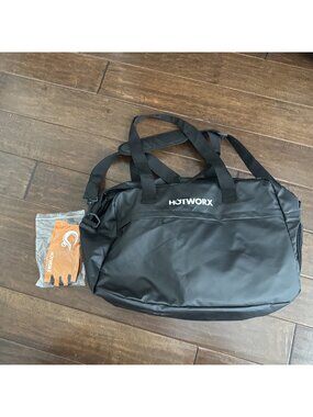 Hotworx Large Duffle Tote Gym Carry On Fitness Bag Plus Medium Gloves
